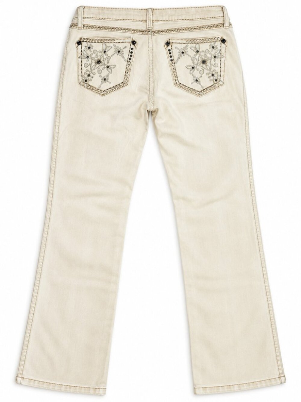 Rock 47 by Wrangler Fawn Ultra Low Rise Embellished Straight Jeans